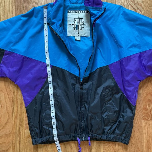 Vtg 80's 90's Pacific Trail Color Block Windbreaker Track Jacket Sz L (14/16) - Picture 7 of 13